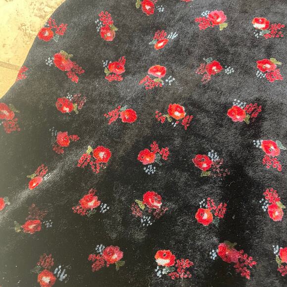 Womens Top Sz M Velvet Floral Witchy Dark Feminine Whimsigoth Cottage Gothic - Picture 9 of 11